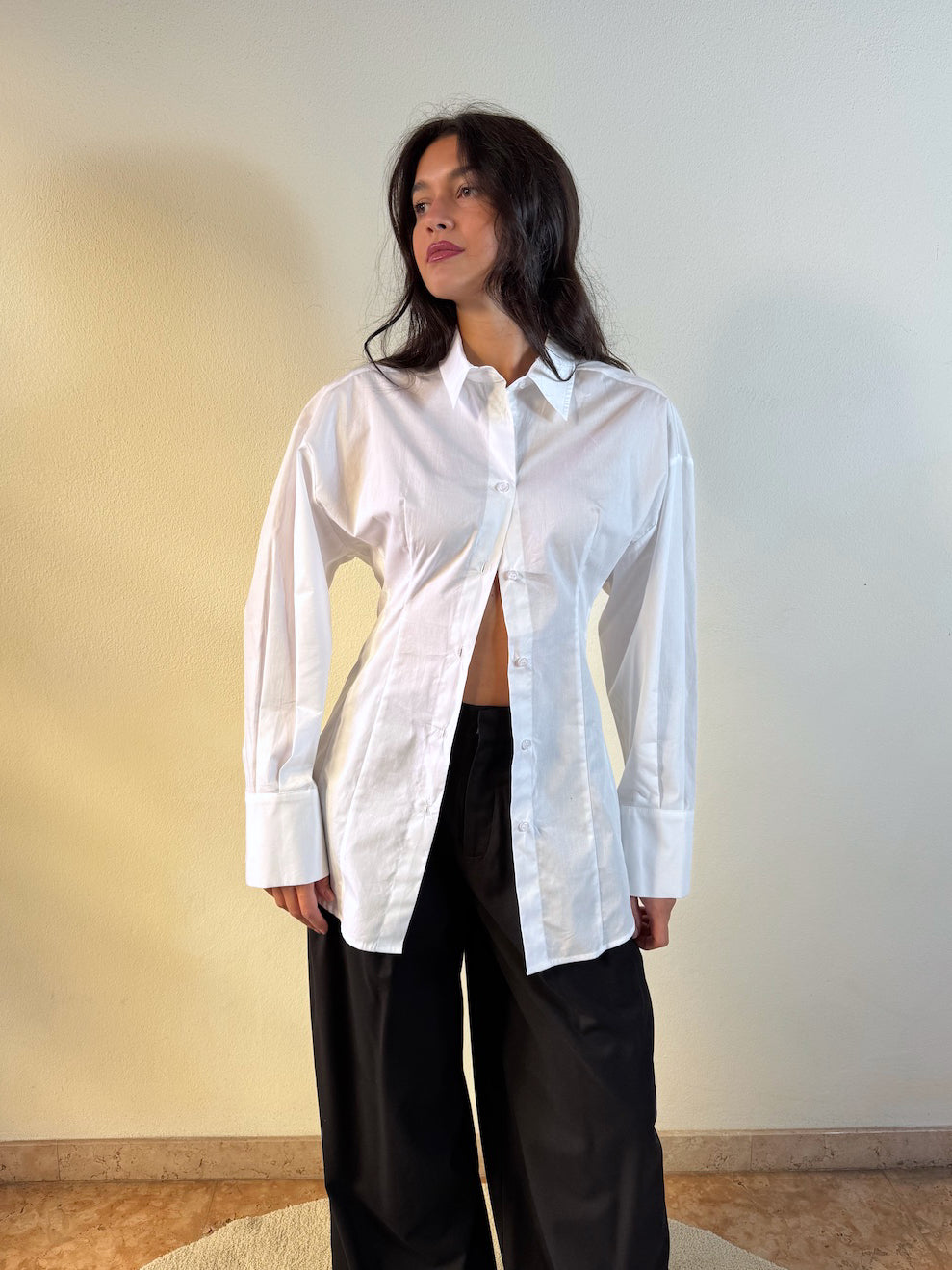 CAMICIA SFIANCATA IN POPELINE