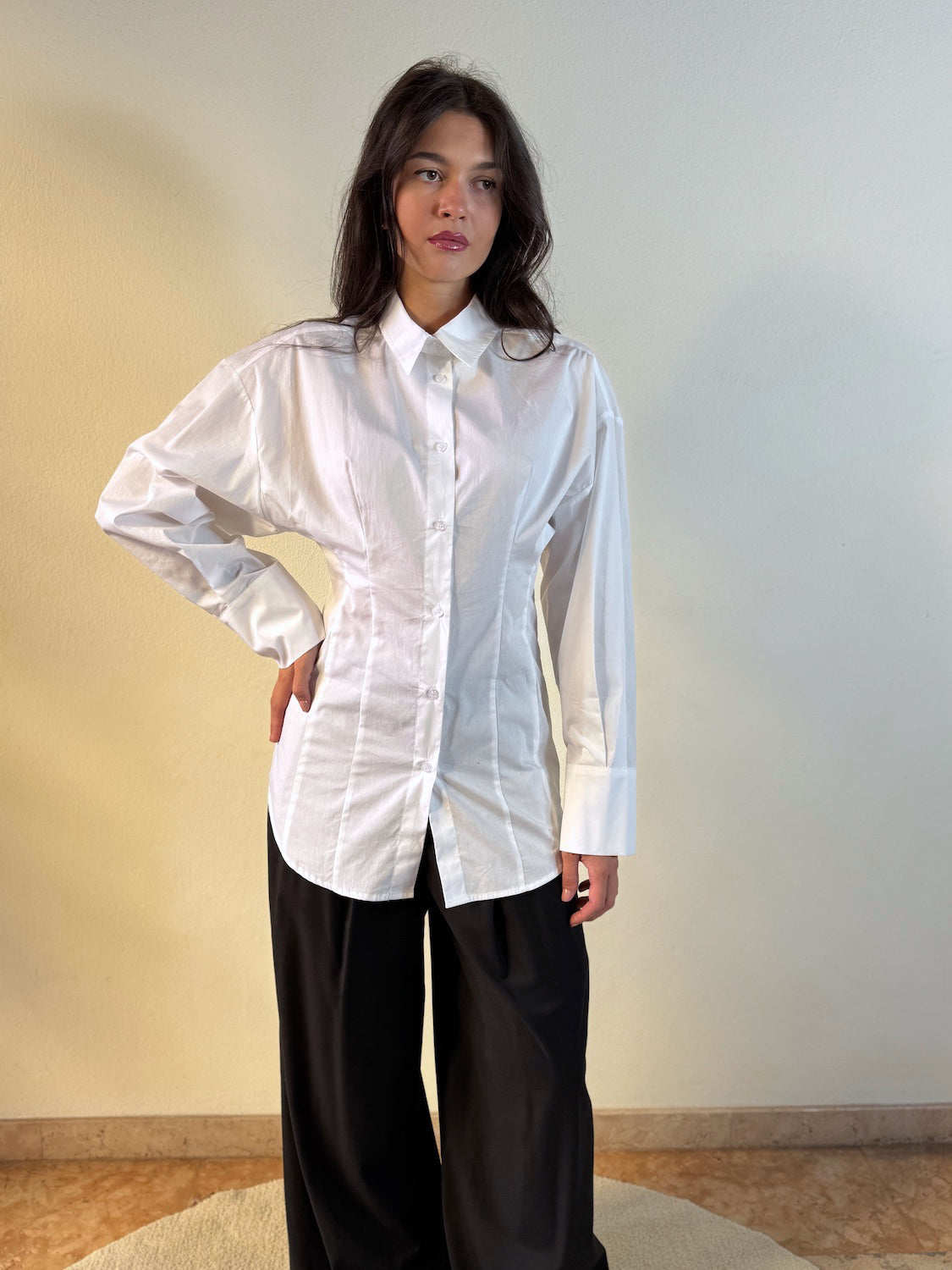CAMICIA SFIANCATA IN POPELINE