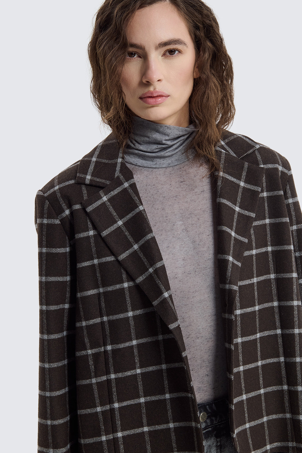 BLAZER BOXY CHECK IN PANNO