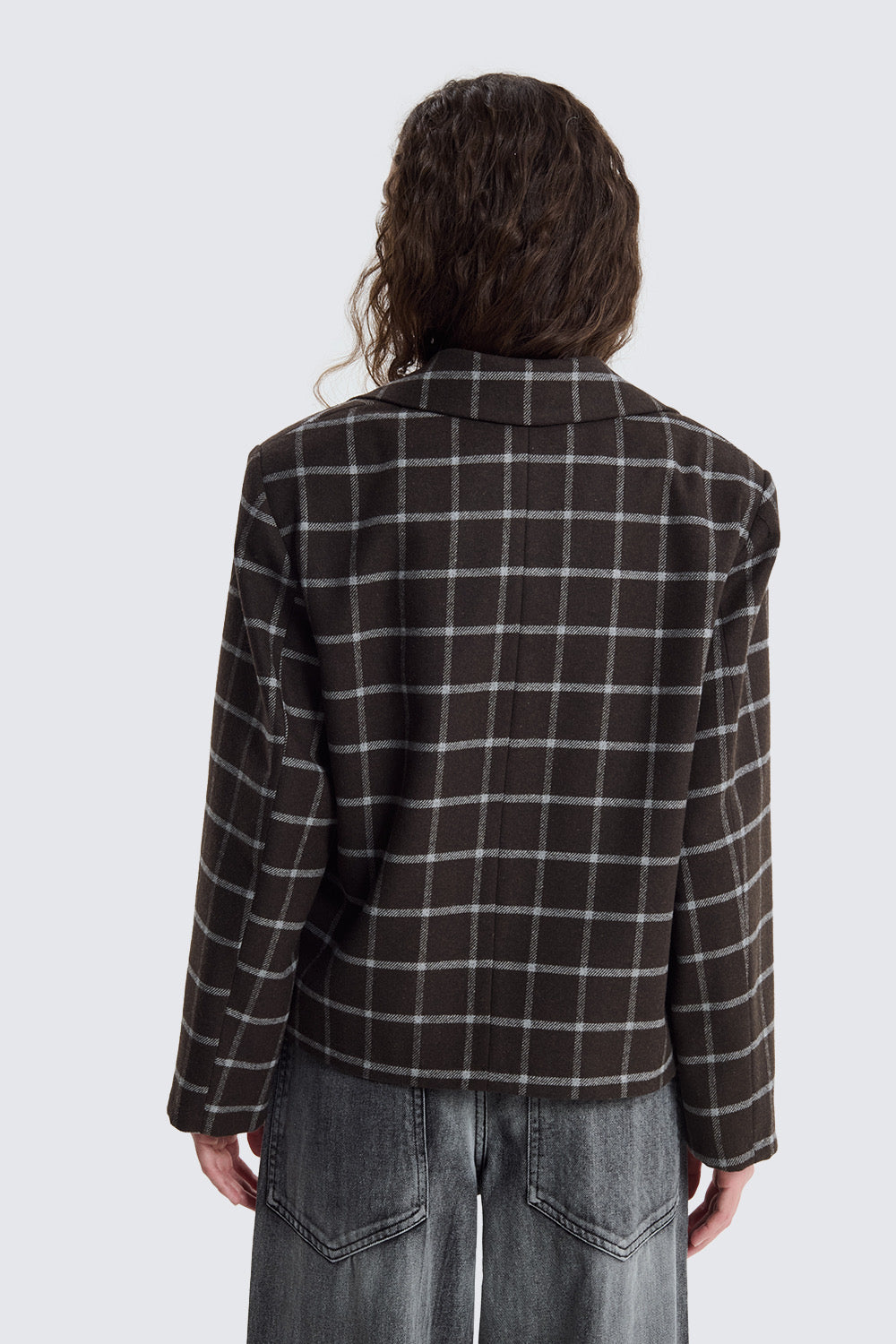 BLAZER BOXY CHECK IN PANNO