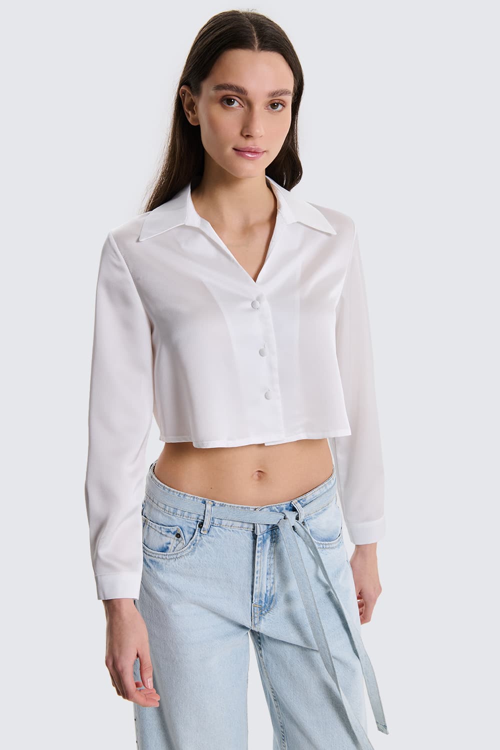Camicia Crop Raso