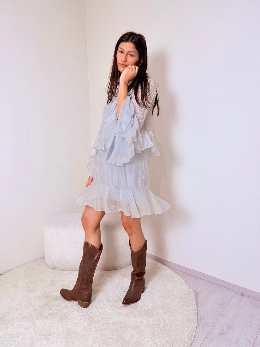 Abito Con Volant - Seta