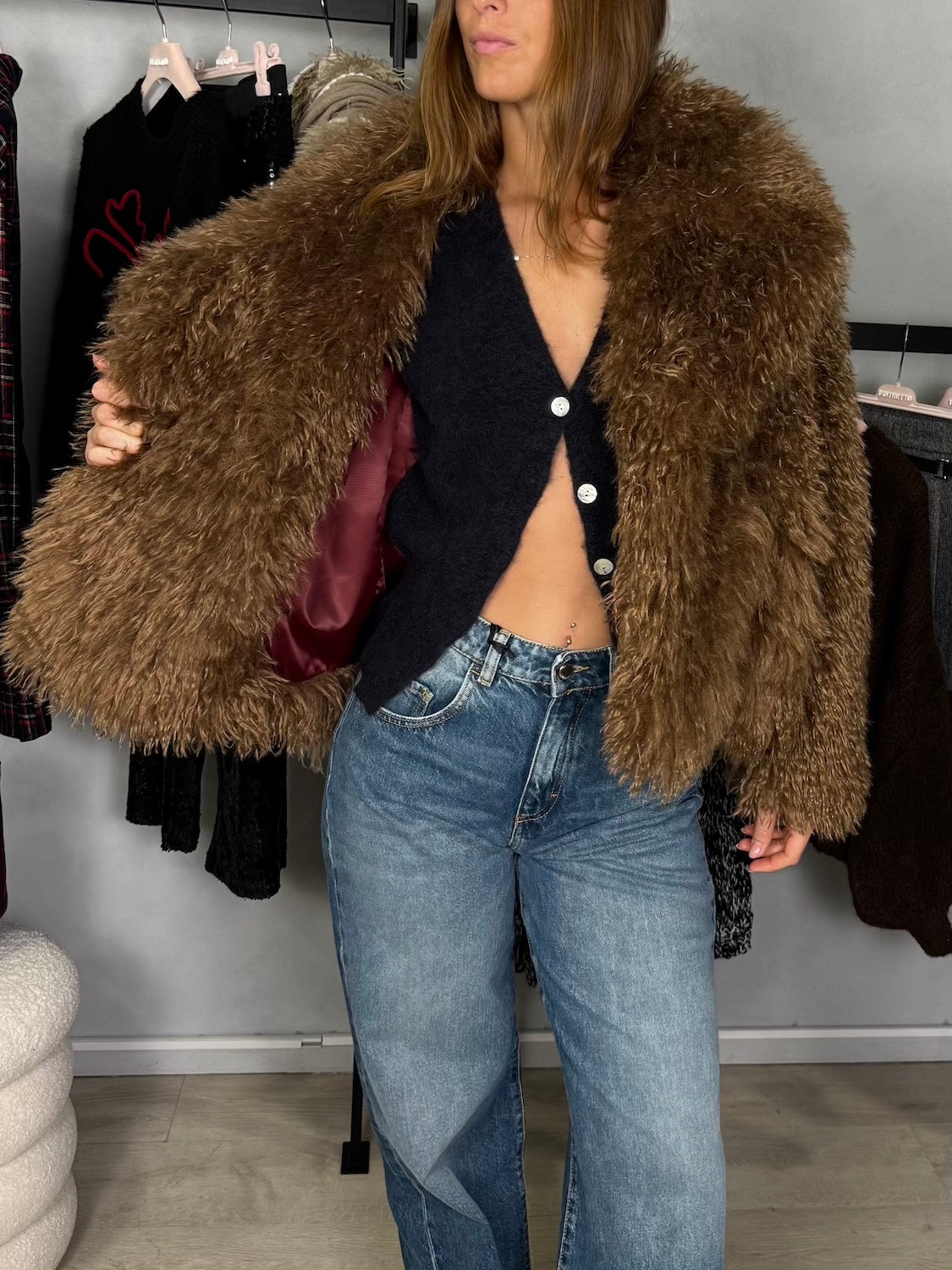 PELLICCIA CON COLLO A LANCIA IN ECO MONGOLIA