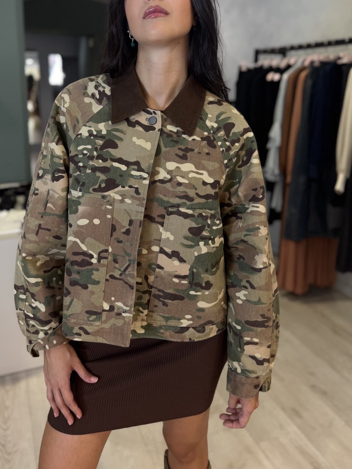 GIACCA CROP CAMOUFLAGE