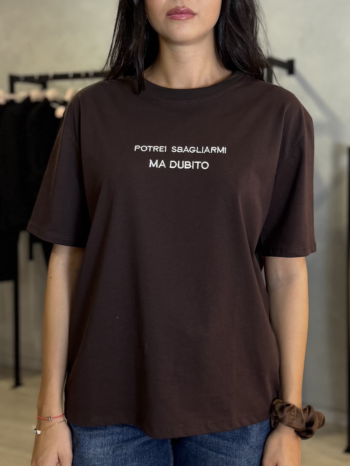 TEE RICAMATA "POTREI SBAGLIARMI"