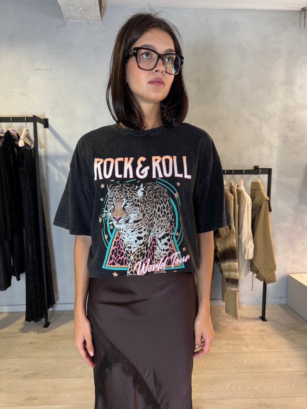 T-SHIRT WASHED LEOPARDO
