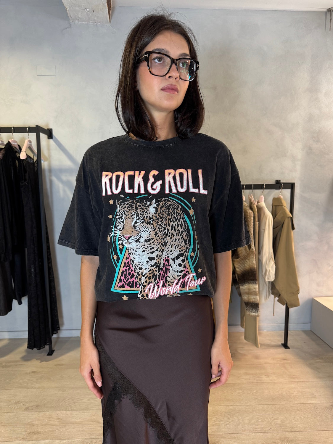 T-SHIRT WASHED LEOPARDO