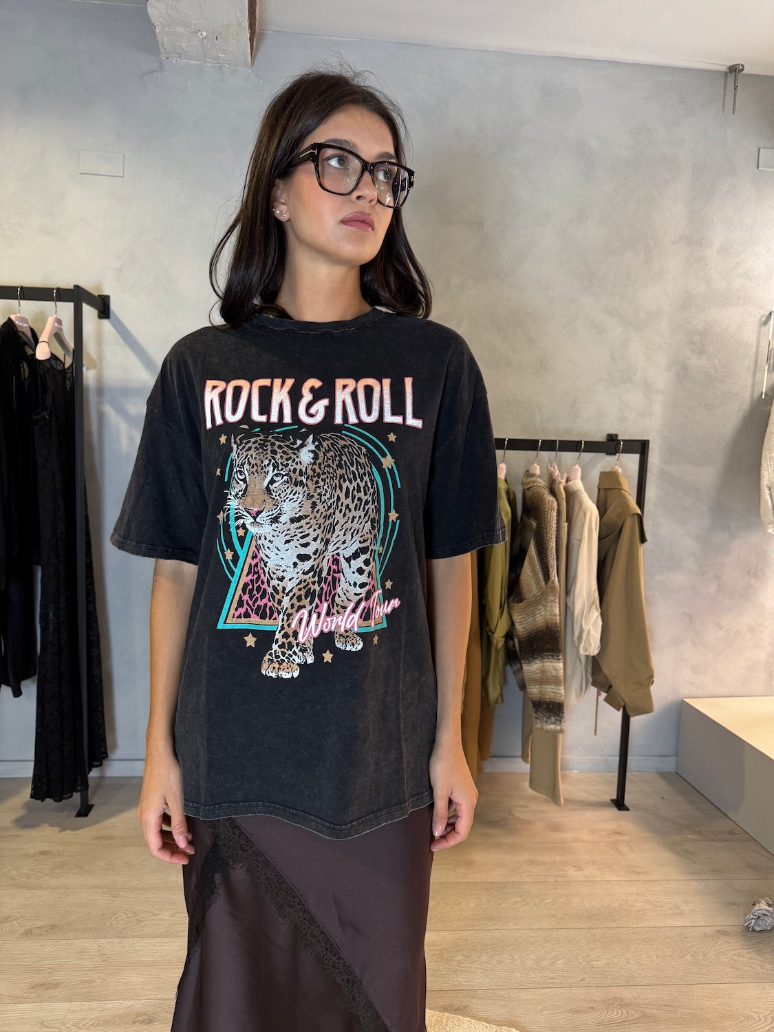 T-SHIRT WASHED LEOPARDO