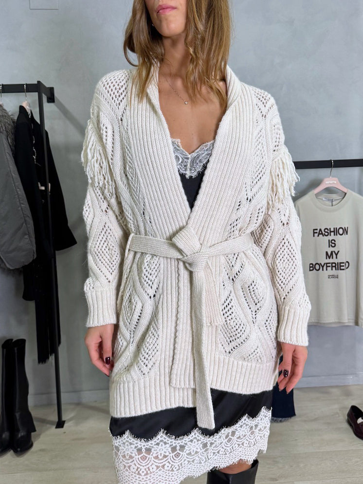 Cardigan sfrangiato