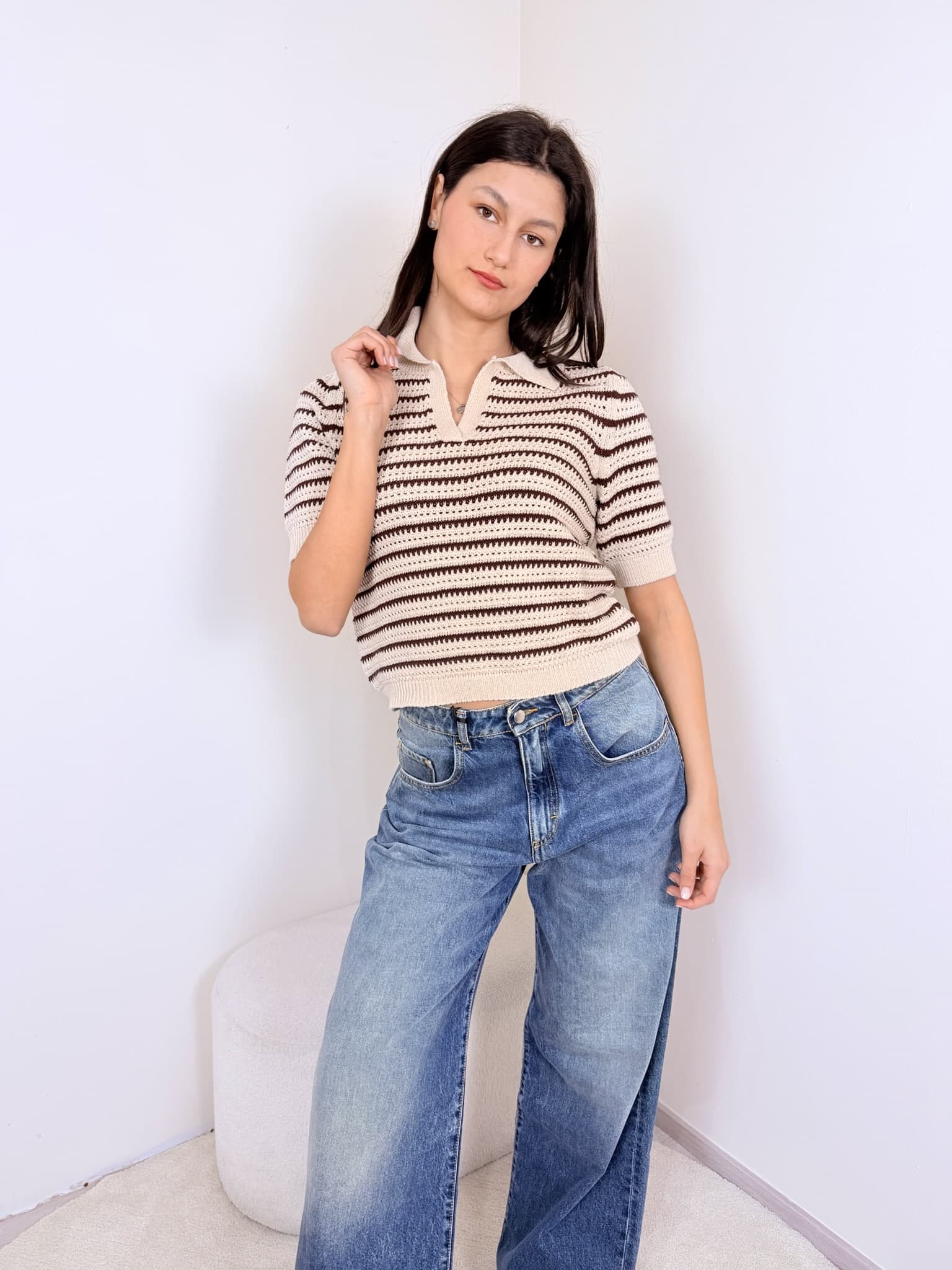 Polo Crochet mezza manica