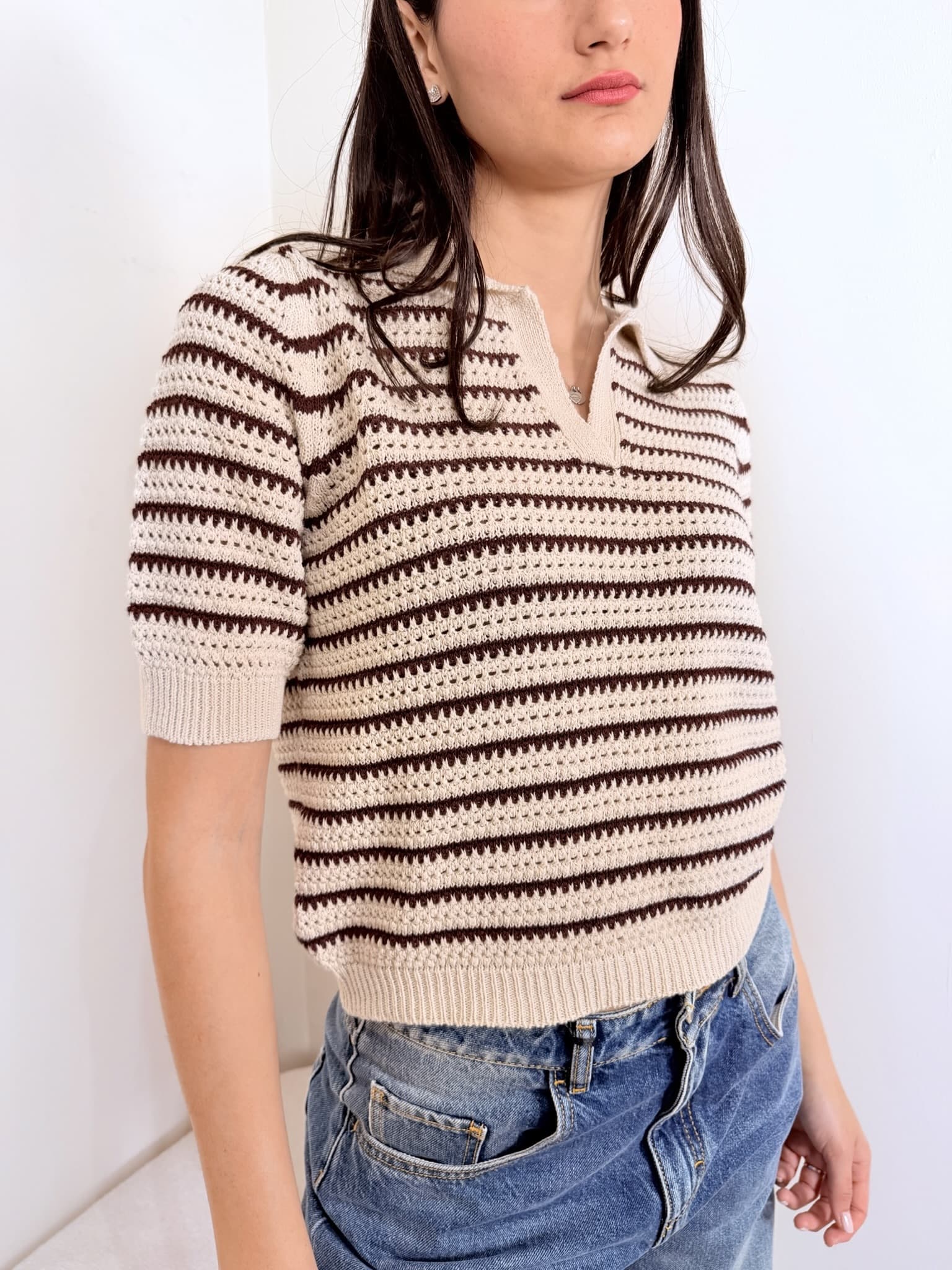 Polo Crochet mezza manica