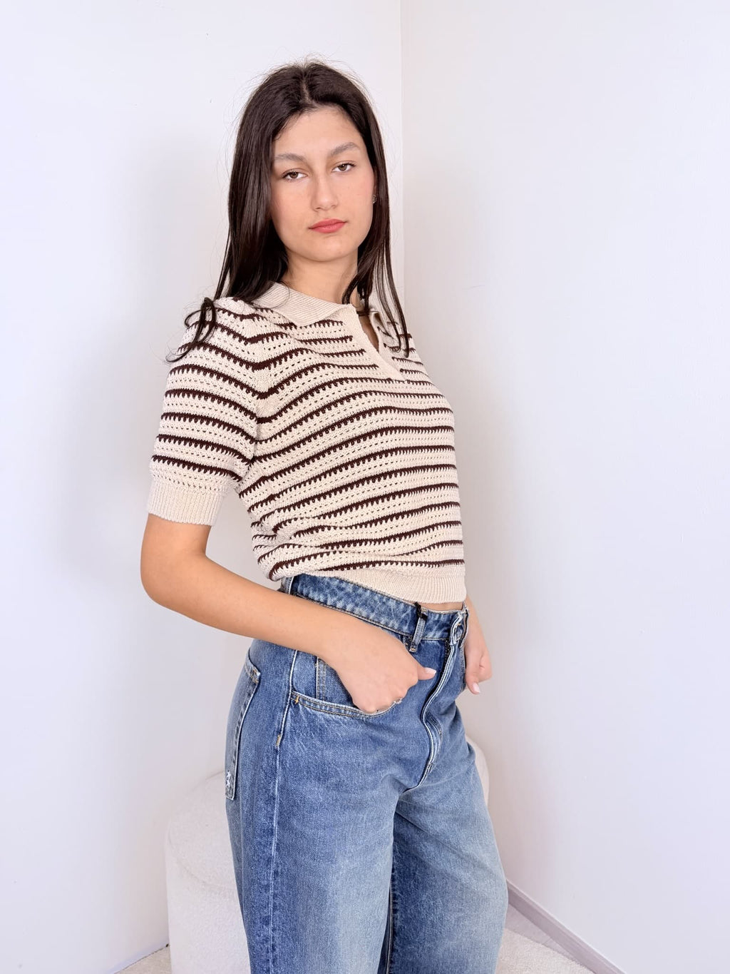 Polo Crochet mezza manica