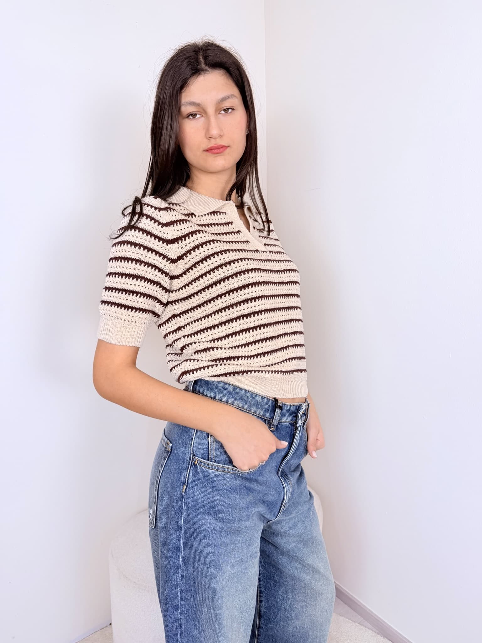 Polo Crochet mezza manica