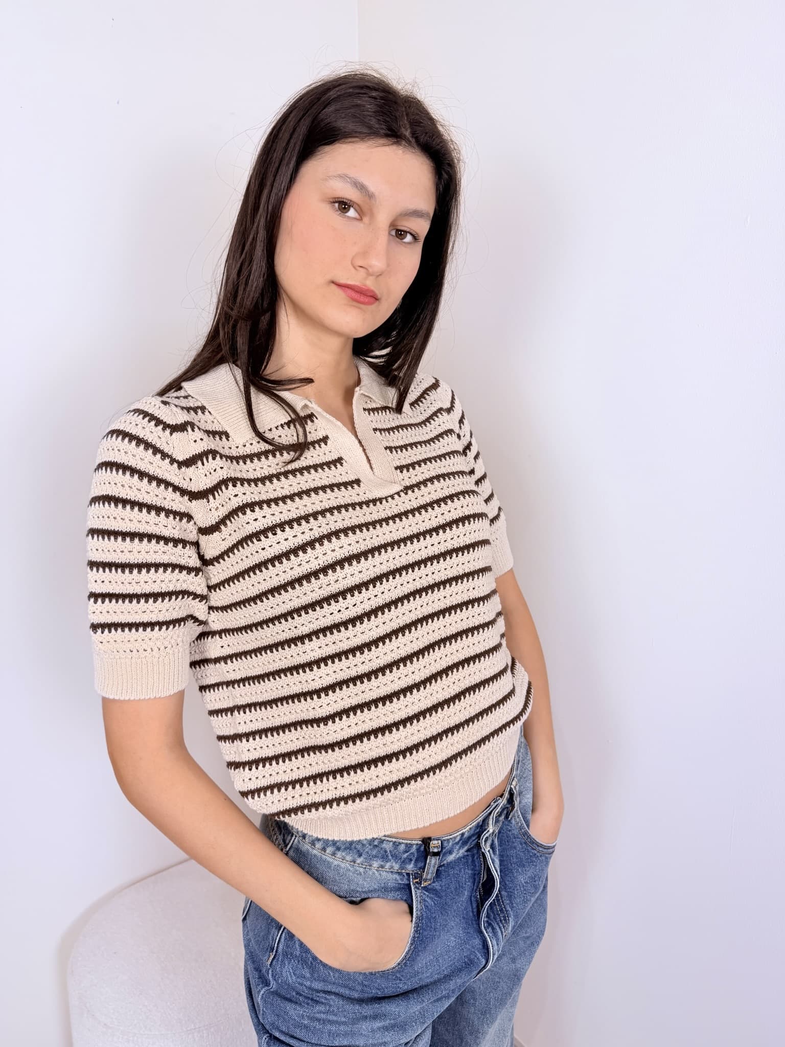 Polo Crochet mezza manica